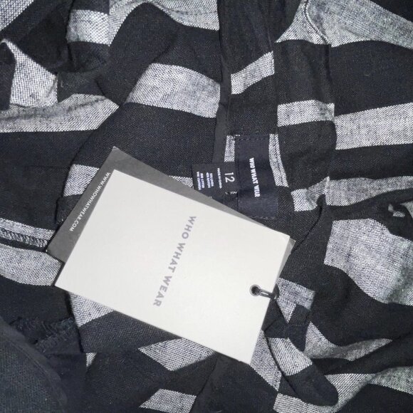 NEW! Who What Wear Linen Rayon Blend Paperbag Waist Pants Women's Size 12 - Picture 7 of 9